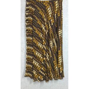 Austin Reed Maxi Skirt 12 Flowy Geometric Print Black Brown Lined Forest Fairy